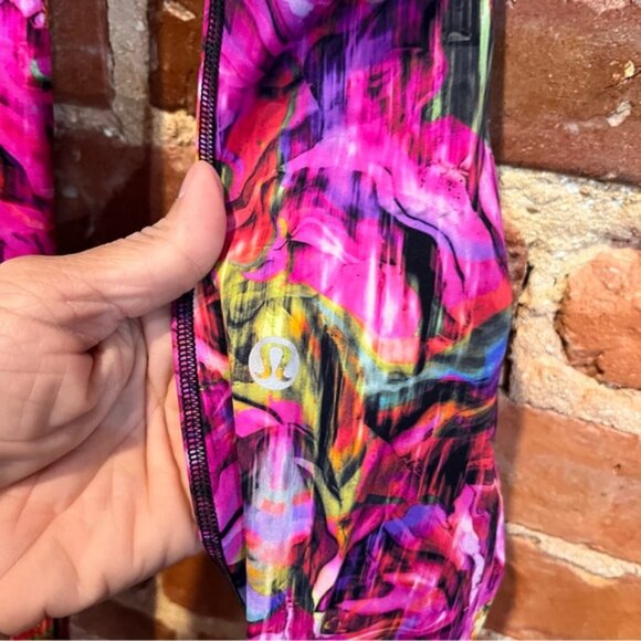 Lululemon Base Pace High-Rise Tight 28" Hyper Flow Pink Multi Size 4 - Picture 2 of 5